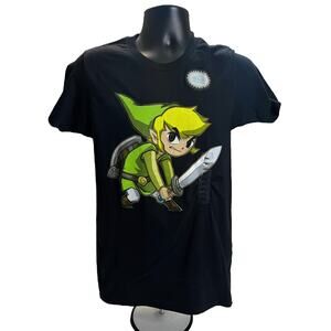 Link The Legend of Zelda: Spirit Tracks Black T-Shirt -Official Nintendo - Small
